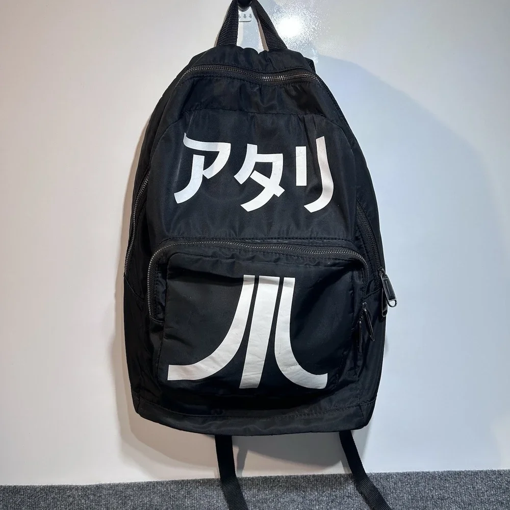 ATARI Backpack w/ Japanese Logo Black Katakana- Officially Licensed Canvas